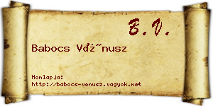Babocs Vénusz névjegykártya